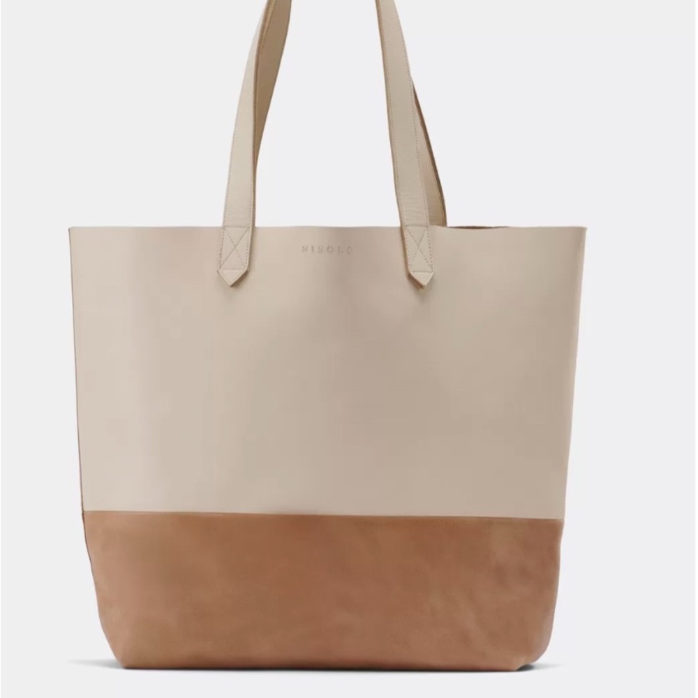 Nisolo Cream and Tan Elegant Tote Bag